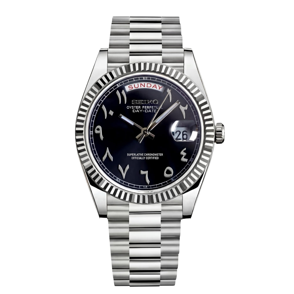 SEIKOJUST DAY-DATE ARABIC BLACK