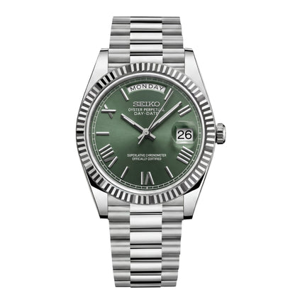 SEIKOJUST DAY-DATE MINT GREEN ROMAN