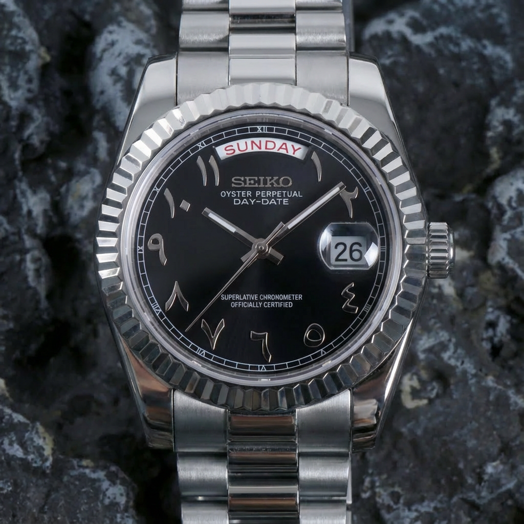 SEIKOJUST DAY-DATE ARABIC BLACK
